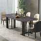 Modern Sintered Stone Black Dining Room Set with Rectangle Table and Metal Base Dining Set with 4 Chairs Clearhalo 'Dining Room Sets' 'Dining Tables & Seating' 'dining_room_set' 'furn' 'furn_dining_room_set' 'Furniture' 'furniture_dining_room_set' 'Kitchen & Dining Furniture' 'kitchen&dining_furn' 'kitchen' 3361813