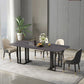 Modern Sintered Stone Black Dining Room Set with Rectangle Table and Metal Base Dining Set Clearhalo 'Dining Room Sets' 'Dining Tables & Seating' 'dining_room_set' 'furn' 'furn_dining_room_set' 'Furniture' 'furniture_dining_room_set' 'Kitchen & Dining Furniture' 'kitchen&dining_furn' 'kitchen' 3361814