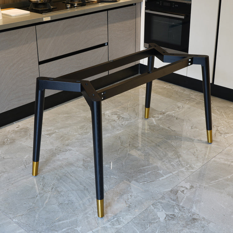 Scandinavian White Slate Dining Table Rectangular Dining Table with Wood Base Clearhalo 'Dining Room Sets' 'Dining Tables & Seating' 'dining_room_set' 'furn' 'furn_dining_room_set' 'Furniture' 'furniture_dining_room_set' 'Kitchen & Dining Furniture' 'kitchen&dining_furn' 'kitchen' 3361833