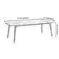 Scandinavian White Slate Dining Table Rectangular Dining Table with Wood Base Clearhalo 'Dining Room Sets' 'Dining Tables & Seating' 'dining_room_set' 'furn' 'furn_dining_room_set' 'Furniture' 'furniture_dining_room_set' 'Kitchen & Dining Furniture' 'kitchen&dining_furn' 'kitchen' 3361837