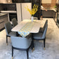 Scandinavian White Slate Dining Table Rectangular Dining Table with Wood Base Clearhalo 'Dining Room Sets' 'Dining Tables & Seating' 'dining_room_set' 'furn' 'furn_dining_room_set' 'Furniture' 'furniture_dining_room_set' 'Kitchen & Dining Furniture' 'kitchen&dining_furn' 'kitchen' 3361842