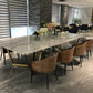 Modern Sintered Stone Dining Room Set with Rectangle Table and Gold Legs Dining Set Clearhalo 'Dining Room Sets' 'Dining Tables & Seating' 'dining_room_set' 'furn' 'furn_dining_room_set' 'Furniture' 'furniture_dining_room_set' 'Kitchen & Dining Furniture' 'kitchen&dining_furn' 'kitchen' 3361845