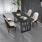 Modern Sintered Stone Dining Room Set Standard Height with Double Pedestal Base Dining Furniture Clearhalo 'Dining Room Sets' 'Dining Tables & Seating' 'dining_room_set' 'furn' 'furn_dining_room_set' 'Furniture' 'furniture_dining_room_set' 'Kitchen & Dining Furniture' 'kitchen&dining_furn' 'kitchen' 3361874