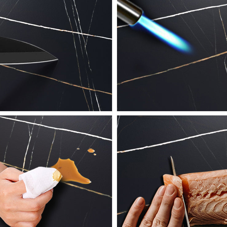 Modern Sintered Stone Dining Room Set Standard Height with Double Pedestal Base Dining Furniture Clearhalo 'Dining Room Sets' 'Dining Tables & Seating' 'dining_room_set' 'furn' 'furn_dining_room_set' 'Furniture' 'furniture_dining_room_set' 'Kitchen & Dining Furniture' 'kitchen&dining_furn' 'kitchen' 3361877