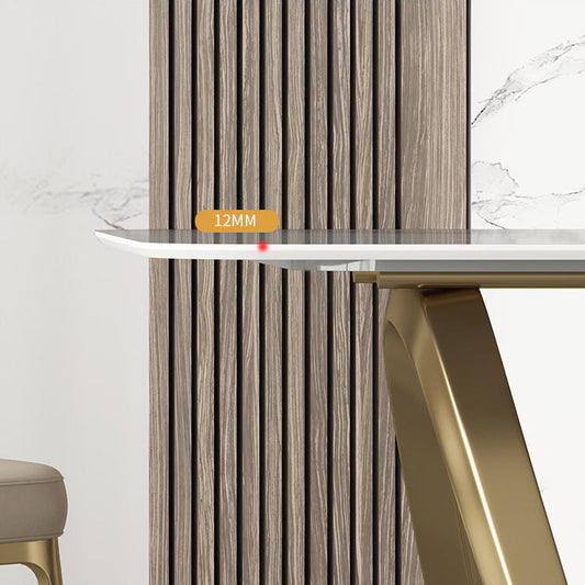 Minimalist Sintered Stone Dining Room Set Standard Height with Trestle Base Dining Set Clearhalo 'Dining Room Sets' 'Dining Tables & Seating' 'dining_room_set' 'furn' 'furn_dining_room_set' 'Furniture' 'furniture_dining_room_set' 'Kitchen & Dining Furniture' 'kitchen&dining_furn' 'kitchen' 3361917