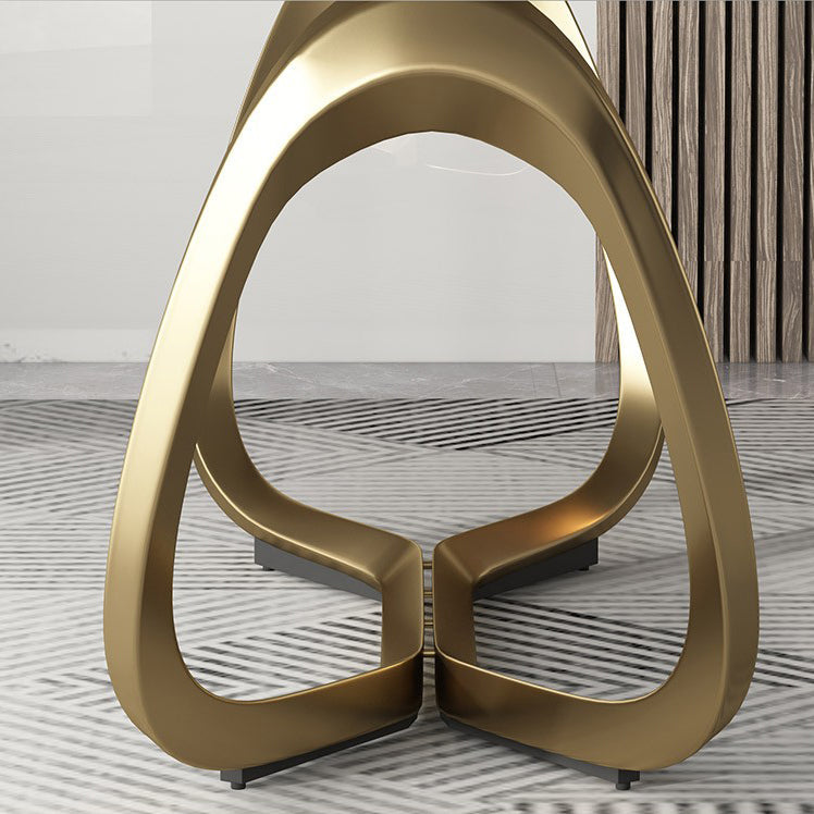 Minimalist Sintered Stone Dining Room Set Standard Height with Trestle Base Dining Set Clearhalo 'Dining Room Sets' 'Dining Tables & Seating' 'dining_room_set' 'furn' 'furn_dining_room_set' 'Furniture' 'furniture_dining_room_set' 'Kitchen & Dining Furniture' 'kitchen&dining_furn' 'kitchen' 3361918