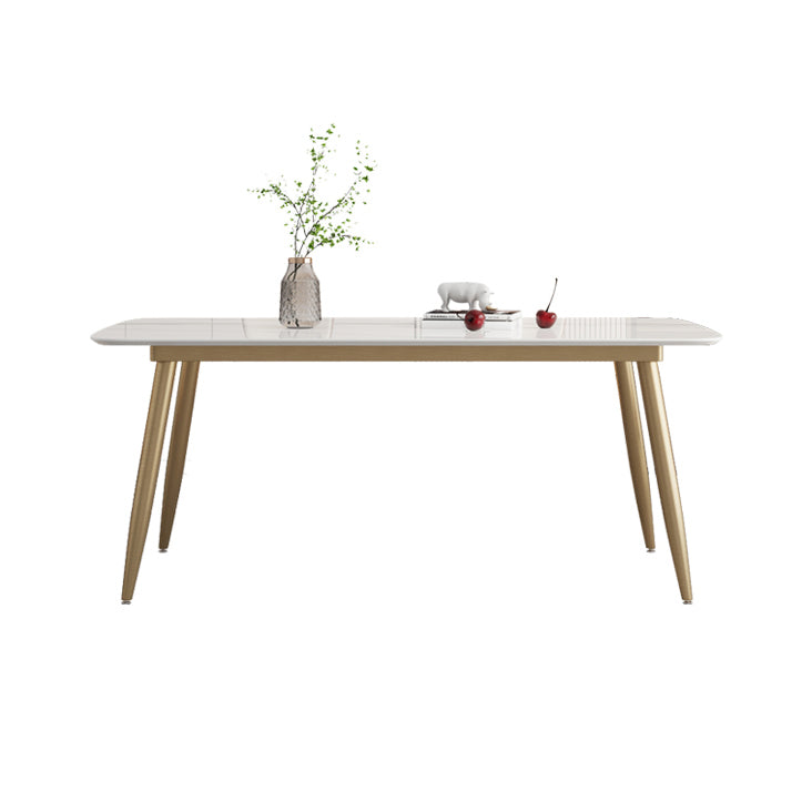 Glam Sintered Stone Dining Room Set Standard Height with Gold Base Dining Set Table Only Clearhalo 'Dining Room Sets' 'Dining Tables & Seating' 'dining_room_set' 'furn' 'furn_dining_room_set' 'Furniture' 'furniture_dining_room_set' 'Kitchen & Dining Furniture' 'kitchen&dining_furn' 'kitchen' 3361930