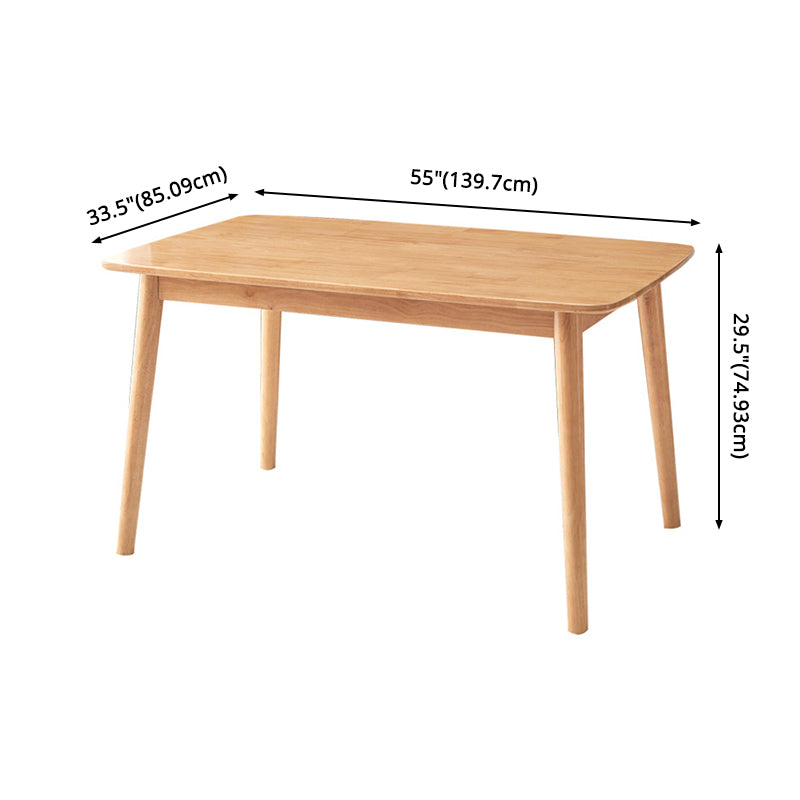 Fixed Minimalist Style Solid Wood Top Kitchen Table Set of Light Brown for Dining Room Clearhalo 'Dining Room Sets' 'Dining Tables & Seating' 'dining_room_set' 'furn' 'furn_dining_room_set' 'Furniture' 'furniture_dining_room_set' 'Kitchen & Dining Furniture' 'kitchen&dining_furn' 'kitchen' 3361944