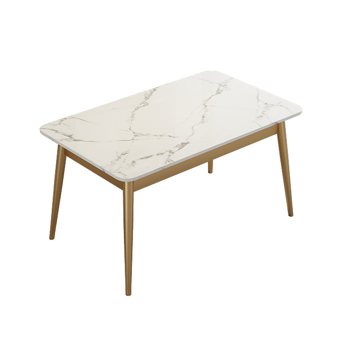 Minimalist White Rectangle Shape Dining Set Sintered Stone Top Dining Set with 4 Legs Table Table Only Clearhalo 'Dining Room Sets' 'Dining Tables & Seating' 'dining_room_set' 'furn' 'furn_dining_room_set' 'Furniture' 'furniture_dining_room_set' 'Kitchen & Dining Furniture' 'kitchen&dining_furn' 'kitchen' 3361967