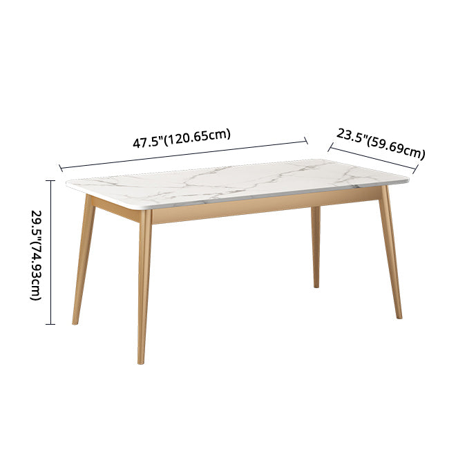 Minimalist White Rectangle Shape Dining Set Sintered Stone Top Dining Set with 4 Legs Table Clearhalo 'Dining Room Sets' 'Dining Tables & Seating' 'dining_room_set' 'furn' 'furn_dining_room_set' 'Furniture' 'furniture_dining_room_set' 'Kitchen & Dining Furniture' 'kitchen&dining_furn' 'kitchen' 3361968