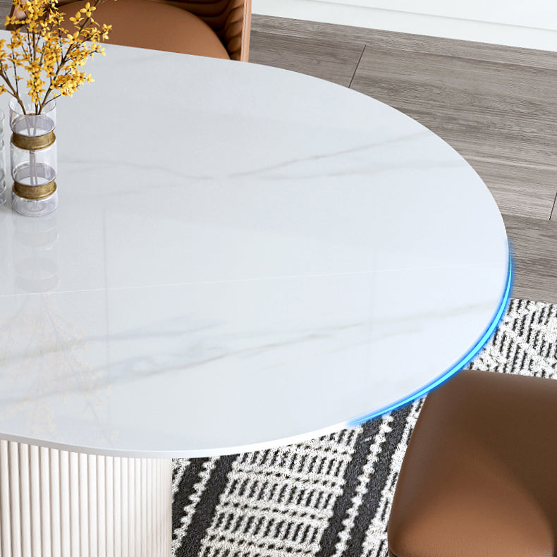 Minimalist White Standard Dining Set Rectangular Kitchen Dining Set with Double Pedestal Base Clearhalo 'Dining Room Sets' 'Dining Tables & Seating' 'dining_room_set' 'furn' 'furn_dining_room_set' 'Furniture' 'furniture_dining_room_set' 'Kitchen & Dining Furniture' 'kitchen&dining_furn' 'kitchen' 3361987