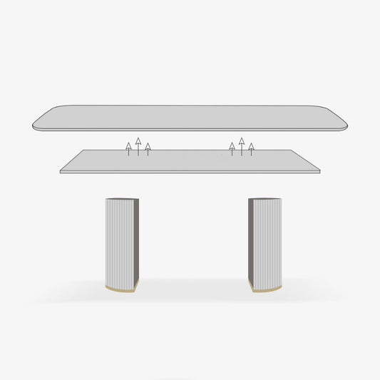 Minimalist White Standard Dining Set Rectangular Kitchen Dining Set with Double Pedestal Base Clearhalo 'Dining Room Sets' 'Dining Tables & Seating' 'dining_room_set' 'furn' 'furn_dining_room_set' 'Furniture' 'furniture_dining_room_set' 'Kitchen & Dining Furniture' 'kitchen&dining_furn' 'kitchen' 3361998