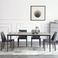 Standard Sintered Stone Top Dining Set with 4 Black Metallic Legs for Dining Furniture Clearhalo 'Dining Room Sets' 'Dining Tables & Seating' 'dining_room_set' 'furn' 'furn_dining_room_set' 'Furniture' 'furniture_dining_room_set' 'Kitchen & Dining Furniture' 'kitchen&dining_furn' 'kitchen' 3362002