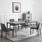 Standard Sintered Stone Top Dining Set with 4 Black Metallic Legs for Dining Furniture Clearhalo 'Dining Room Sets' 'Dining Tables & Seating' 'dining_room_set' 'furn' 'furn_dining_room_set' 'Furniture' 'furniture_dining_room_set' 'Kitchen & Dining Furniture' 'kitchen&dining_furn' 'kitchen' 3362004