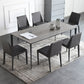 Standard Sintered Stone Top Dining Set with 4 Black Metallic Legs for Dining Furniture with 6 Chairs Clearhalo 'Dining Room Sets' 'Dining Tables & Seating' 'dining_room_set' 'furn' 'furn_dining_room_set' 'Furniture' 'furniture_dining_room_set' 'Kitchen & Dining Furniture' 'kitchen&dining_furn' 'kitchen' 3362005