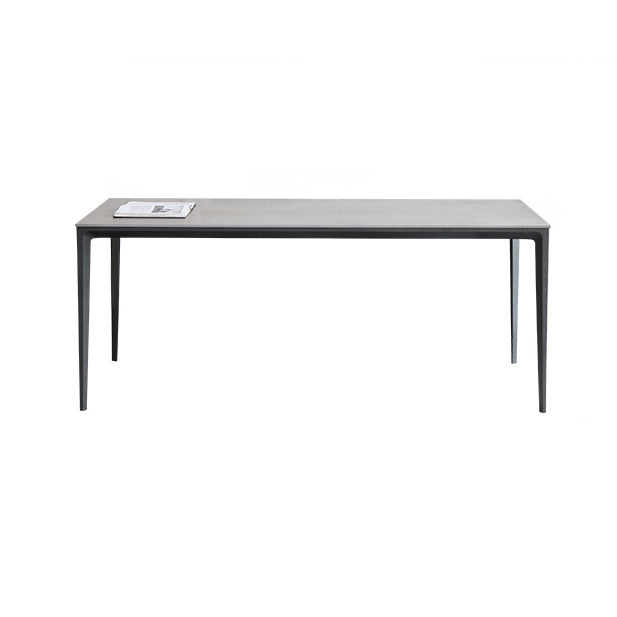 Standard Sintered Stone Top Dining Set with 4 Black Metallic Legs for Dining Furniture Table Only Clearhalo 'Dining Room Sets' 'Dining Tables & Seating' 'dining_room_set' 'furn' 'furn_dining_room_set' 'Furniture' 'furniture_dining_room_set' 'Kitchen & Dining Furniture' 'kitchen&dining_furn' 'kitchen' 3362006