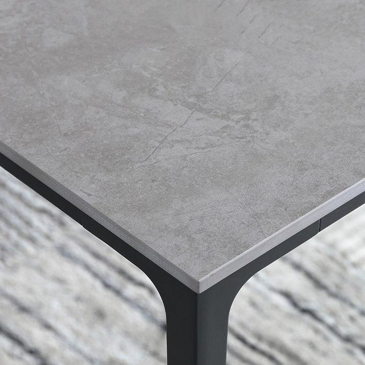 Standard Sintered Stone Top Dining Set with 4 Black Metallic Legs for Dining Furniture Clearhalo 'Dining Room Sets' 'Dining Tables & Seating' 'dining_room_set' 'furn' 'furn_dining_room_set' 'Furniture' 'furniture_dining_room_set' 'Kitchen & Dining Furniture' 'kitchen&dining_furn' 'kitchen' 3362009