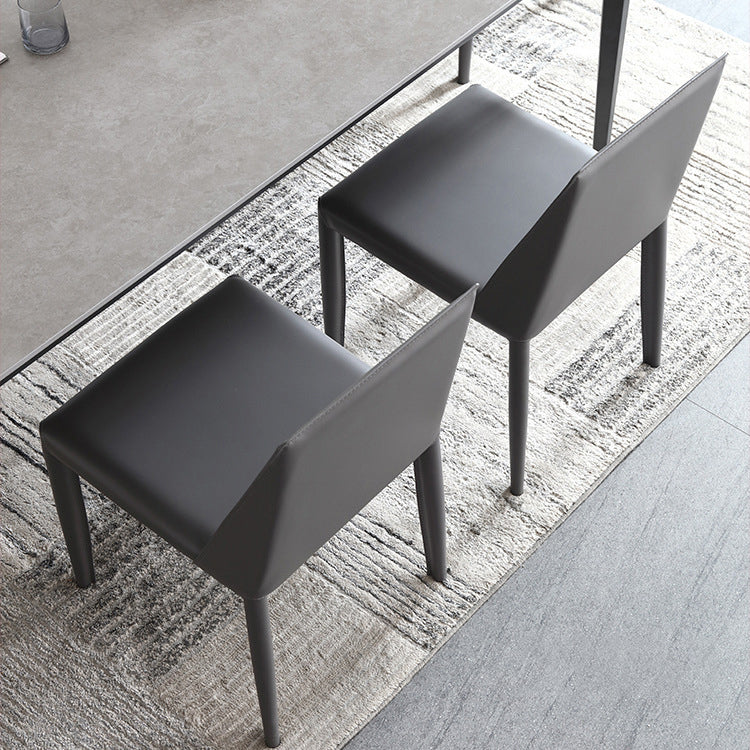 Standard Sintered Stone Top Dining Set with 4 Black Metallic Legs for Dining Furniture Clearhalo 'Dining Room Sets' 'Dining Tables & Seating' 'dining_room_set' 'furn' 'furn_dining_room_set' 'Furniture' 'furniture_dining_room_set' 'Kitchen & Dining Furniture' 'kitchen&dining_furn' 'kitchen' 3362010