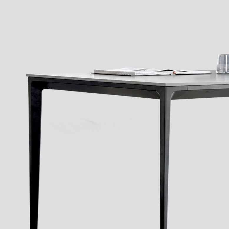 Standard Sintered Stone Top Dining Set with 4 Black Metallic Legs for Dining Furniture Clearhalo 'Dining Room Sets' 'Dining Tables & Seating' 'dining_room_set' 'furn' 'furn_dining_room_set' 'Furniture' 'furniture_dining_room_set' 'Kitchen & Dining Furniture' 'kitchen&dining_furn' 'kitchen' 3362011