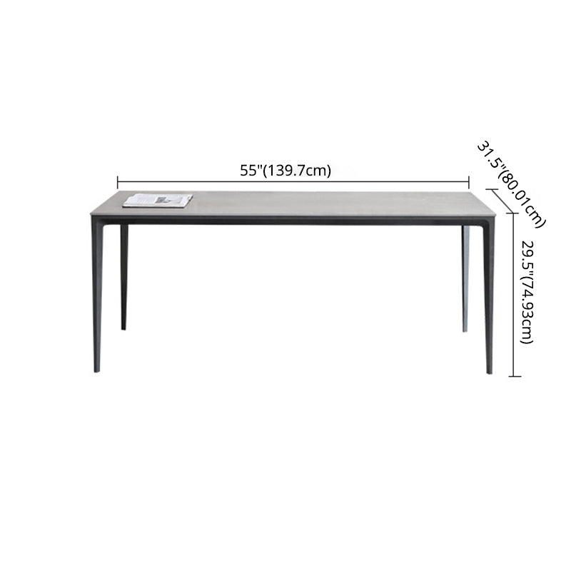 Standard Sintered Stone Top Dining Set with 4 Black Metallic Legs for Dining Furniture Clearhalo 'Dining Room Sets' 'Dining Tables & Seating' 'dining_room_set' 'furn' 'furn_dining_room_set' 'Furniture' 'furniture_dining_room_set' 'Kitchen & Dining Furniture' 'kitchen&dining_furn' 'kitchen' 3362012