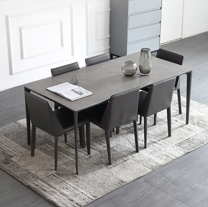 Standard Sintered Stone Top Dining Set with 4 Black Metallic Legs for Dining Furniture Clearhalo 'Dining Room Sets' 'Dining Tables & Seating' 'dining_room_set' 'furn' 'furn_dining_room_set' 'Furniture' 'furniture_dining_room_set' 'Kitchen & Dining Furniture' 'kitchen&dining_furn' 'kitchen' 3362018