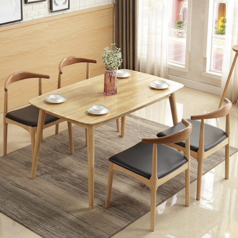 Modern Style Solid Wood Dining Set with Rectangle Shape Table and 4 Legs Base for Home Use Clearhalo 'Dining Room Sets' 'Dining Tables & Seating' 'dining_room_set' 'furn' 'furn_dining_room_set' 'Furniture' 'furniture_dining_room_set' 'Kitchen & Dining Furniture' 'kitchen&dining_furn' 'kitchen' 3369181
