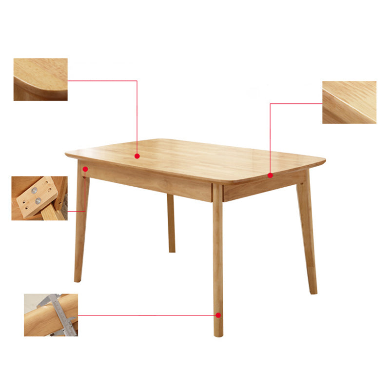 Modern Style Solid Wood Dining Set with Rectangle Shape Table and 4 Legs Base for Home Use Clearhalo 'Dining Room Sets' 'Dining Tables & Seating' 'dining_room_set' 'furn' 'furn_dining_room_set' 'Furniture' 'furniture_dining_room_set' 'Kitchen & Dining Furniture' 'kitchen&dining_furn' 'kitchen' 3369185
