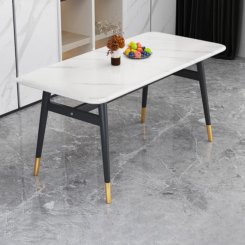 Modern Standard Sintered Stone Top Dining Room Set of Rectangle Shape for Kitchen Table Set Clearhalo 'Dining Room Sets' 'Dining Tables & Seating' 'dining_room_set' 'furn' 'furn_dining_room_set' 'Furniture' 'furniture_dining_room_set' 'Kitchen & Dining Furniture' 'kitchen&dining_furn' 'kitchen' 3369197