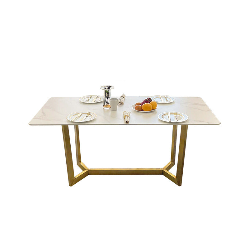 Dining Room Set Nordic Rectangle Dining Table Formal Dinette Set with Metal Base Table Only Clearhalo 'Dining Room Sets' 'Dining Tables & Seating' 'dining_room_set' 'furn' 'furn_dining_room_set' 'Furniture' 'furniture_dining_room_set' 'Kitchen & Dining Furniture' 'kitchen&dining_furn' 'kitchen' 3369211