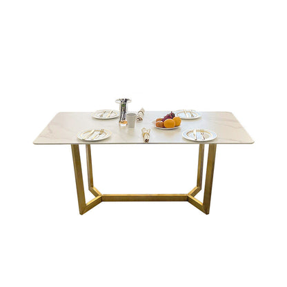 Dining Room Set Nordic Rectangle Dining Table Formal Dinette Set with Metal Base Table Only Clearhalo 'Dining Room Sets' 'Dining Tables & Seating' 'dining_room_set' 'furn' 'furn_dining_room_set' 'Furniture' 'furniture_dining_room_set' 'Kitchen & Dining Furniture' 'kitchen&dining_furn' 'kitchen' 3369211