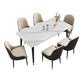 Contemporary Fixed Faux Marble Dining Room Table with 4 Black Metallic Legs Kitchen Dining Set Clearhalo 'Dining Room Sets' 'Dining Tables & Seating' 'dining_room_set' 'furn' 'furn_dining_room_set' 'Furniture' 'furniture_dining_room_set' 'Kitchen & Dining Furniture' 'kitchen&dining_furn' 'kitchen' 3369240