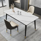 Contemporary Fixed Faux Marble Dining Room Table with 4 Black Metallic Legs Kitchen Dining Set Clearhalo 'Dining Room Sets' 'Dining Tables & Seating' 'dining_room_set' 'furn' 'furn_dining_room_set' 'Furniture' 'furniture_dining_room_set' 'Kitchen & Dining Furniture' 'kitchen&dining_furn' 'kitchen' 3369250