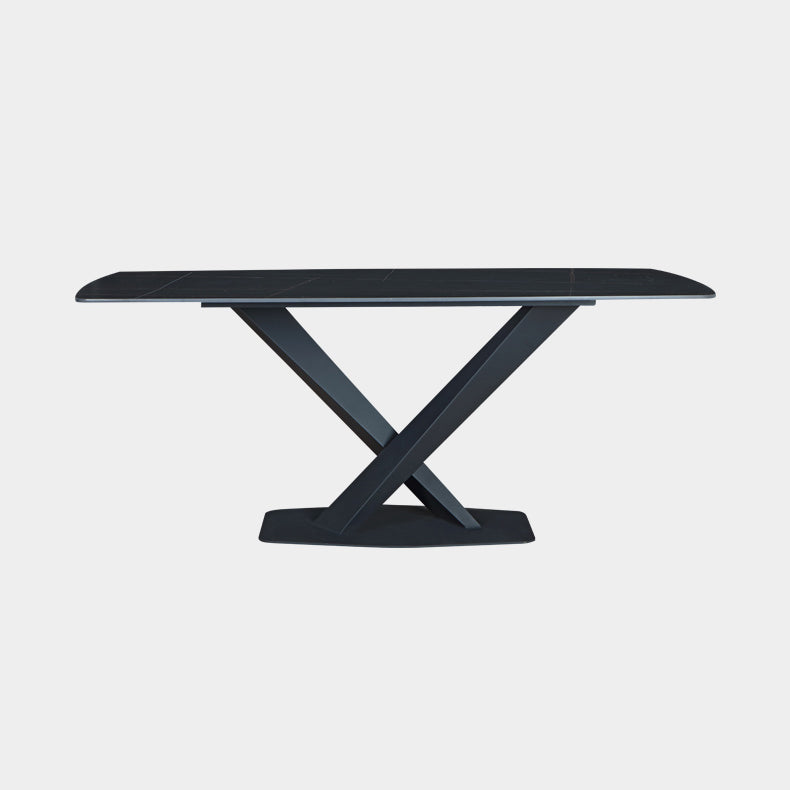 Minimalist Sintered Stone Dining Room Set Fixed Dining Set with Rectangle Table for Home Use Clearhalo 'Dining Room Sets' 'Dining Tables & Seating' 'dining_room_set' 'furn' 'furn_dining_room_set' 'Furniture' 'furniture_dining_room_set' 'Kitchen & Dining Furniture' 'kitchen&dining_furn' 'kitchen' 3369274