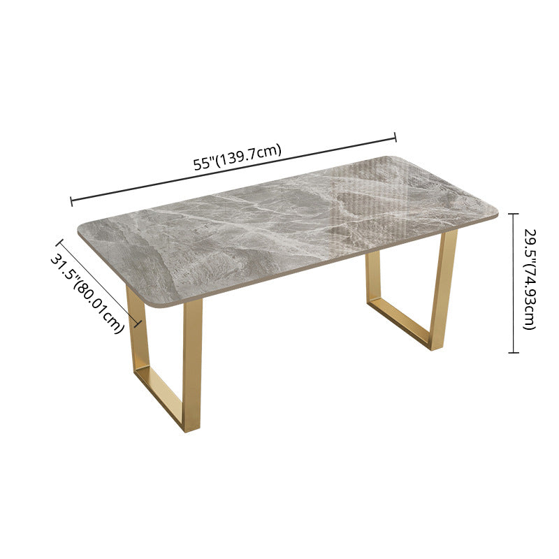 Nordic Dining Room Set Metal Base Dining Table Rectangle Formal Dinette Set for Home Clearhalo 'Dining Room Sets' 'Dining Tables & Seating' 'dining_room_set' 'furn' 'furn_dining_room_set' 'Furniture' 'furniture_dining_room_set' 'Kitchen & Dining Furniture' 'kitchen&dining_furn' 'kitchen' 3369294