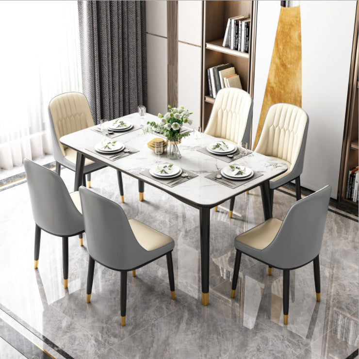 Contemporary Fixed Dining¬†Room¬†Table¬†Set with 4 Legs Base Kitchen Dining Furniture Clearhalo 'Dining Room Sets' 'Dining Tables & Seating' 'dining_room_set' 'furn' 'furn_dining_room_set' 'Furniture' 'furniture_dining_room_set' 'Kitchen & Dining Furniture' 'kitchen&dining_furn' 'kitchen' 3369314