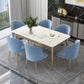 Contemporary Rectangle Shape Standard Dining Set Sintered Stone Kitchen Dining Set in White Clearhalo 'Dining Room Sets' 'Dining Tables & Seating' 'dining_room_set' 'furn' 'furn_dining_room_set' 'Furniture' 'furniture_dining_room_set' 'Kitchen & Dining Furniture' 'kitchen&dining_furn' 'kitchen' 3369326