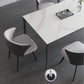 Modern Sintered Stone White Dining Set with Rectangle Table and Black Legs Home Dining Set Clearhalo 'Dining Room Sets' 'Dining Tables & Seating' 'dining_room_set' 'furn' 'furn_dining_room_set' 'Furniture' 'furniture_dining_room_set' 'Kitchen & Dining Furniture' 'kitchen&dining_furn' 'kitchen' 3369339
