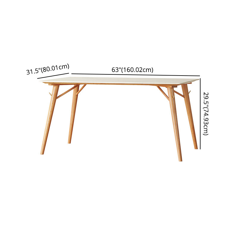 Modern Fixed Dining¬†Room¬†Table¬†Set Solid Wood Top Kitchen Dining Furniture with 4 Legs Base Clearhalo 'Dining Room Sets' 'Dining Tables & Seating' 'dining_room_set' 'furn' 'furn_dining_room_set' 'Furniture' 'furniture_dining_room_set' 'Kitchen & Dining Furniture' 'kitchen&dining_furn' 'kitchen' 3369363