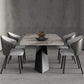 Modern Sintered Stone Rectangle Dining Set Standard Height Black Legs Home Dining Set Clearhalo 'Dining Room Sets' 'Dining Tables & Seating' 'dining_room_set' 'furn' 'furn_dining_room_set' 'Furniture' 'furniture_dining_room_set' 'Kitchen & Dining Furniture' 'kitchen&dining_furn' 'kitchen' 3369367