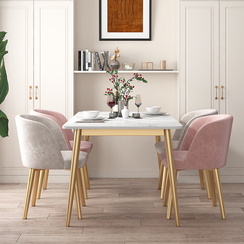 Minimalist Style Rectangular Sintered Stone Dining Set White Standard Dining Set for Kitchen Clearhalo 'Dining Room Sets' 'Dining Tables & Seating' 'dining_room_set' 'furn' 'furn_dining_room_set' 'Furniture' 'furniture_dining_room_set' 'Kitchen & Dining Furniture' 'kitchen&dining_furn' 'kitchen' 3369381