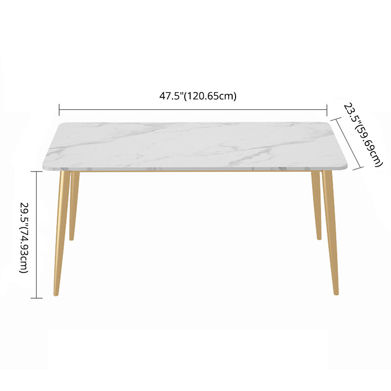Minimalist Style Rectangular Sintered Stone Dining Set White Standard Dining Set for Kitchen Clearhalo 'Dining Room Sets' 'Dining Tables & Seating' 'dining_room_set' 'furn' 'furn_dining_room_set' 'Furniture' 'furniture_dining_room_set' 'Kitchen & Dining Furniture' 'kitchen&dining_furn' 'kitchen' 3369388