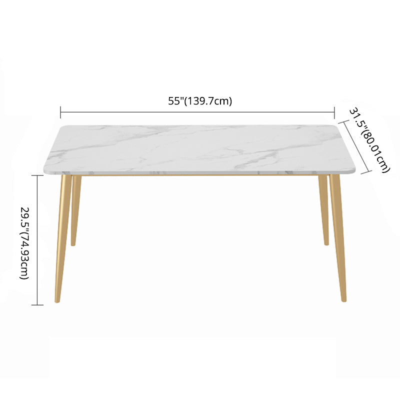 Minimalist Style Rectangular Sintered Stone Dining Set White Standard Dining Set for Kitchen Clearhalo 'Dining Room Sets' 'Dining Tables & Seating' 'dining_room_set' 'furn' 'furn_dining_room_set' 'Furniture' 'furniture_dining_room_set' 'Kitchen & Dining Furniture' 'kitchen&dining_furn' 'kitchen' 3369389
