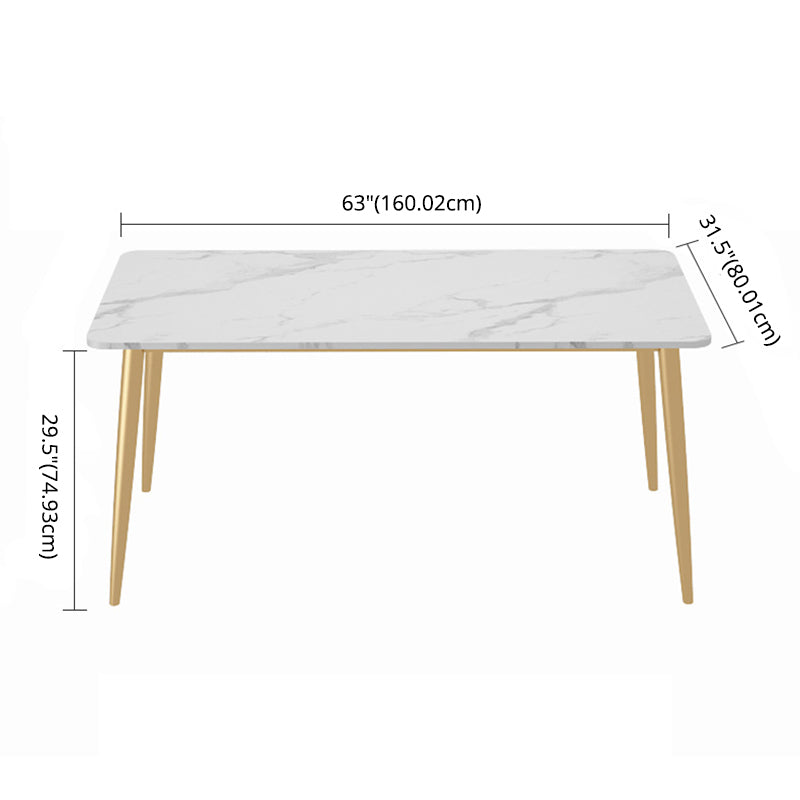Minimalist Style Rectangular Sintered Stone Dining Set White Standard Dining Set for Kitchen Clearhalo 'Dining Room Sets' 'Dining Tables & Seating' 'dining_room_set' 'furn' 'furn_dining_room_set' 'Furniture' 'furniture_dining_room_set' 'Kitchen & Dining Furniture' 'kitchen&dining_furn' 'kitchen' 3369390