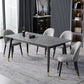 Contemporary Sintered Stone Top Dining Room Set with Rectangle Shape Dining Set for Kitchen Clearhalo 'Dining Room Sets' 'Dining Tables & Seating' 'dining_room_set' 'furn' 'furn_dining_room_set' 'Furniture' 'furniture_dining_room_set' 'Kitchen & Dining Furniture' 'kitchen&dining_furn' 'kitchen' 3369394