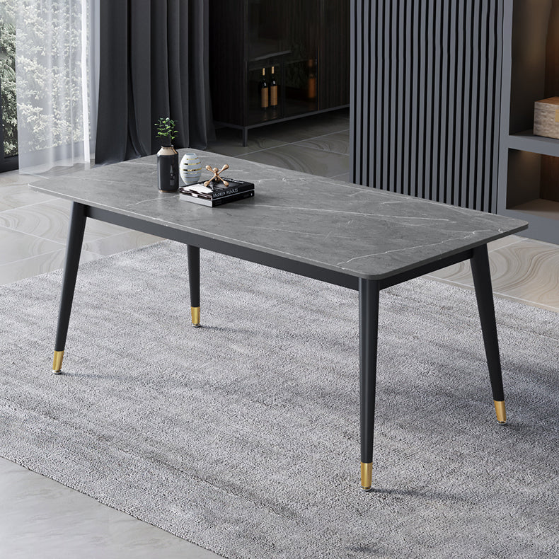 Contemporary Sintered Stone Top Dining Room Set with Rectangle Shape Dining Set for Kitchen Table Only Clearhalo 'Dining Room Sets' 'Dining Tables & Seating' 'dining_room_set' 'furn' 'furn_dining_room_set' 'Furniture' 'furniture_dining_room_set' 'Kitchen & Dining Furniture' 'kitchen&dining_furn' 'kitchen' 3369397