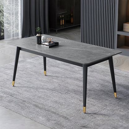 Contemporary Sintered Stone Top Dining Room Set with Rectangle Shape Dining Set for Kitchen Table Only Clearhalo 'Dining Room Sets' 'Dining Tables & Seating' 'dining_room_set' 'furn' 'furn_dining_room_set' 'Furniture' 'furniture_dining_room_set' 'Kitchen & Dining Furniture' 'kitchen&dining_furn' 'kitchen' 3369397