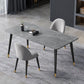 Contemporary Sintered Stone Top Dining Room Set with Rectangle Shape Dining Set for Kitchen 47.2"L x 23.6"W x 29.5"H with 2 Chairs Clearhalo 'Dining Room Sets' 'Dining Tables & Seating' 'dining_room_set' 'furn' 'furn_dining_room_set' 'Furniture' 'furniture_dining_room_set' 'Kitchen & Dining Furniture' 'kitchen&dining_furn' 'kitchen' 3369403