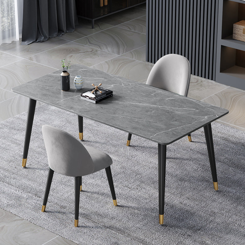 Contemporary Sintered Stone Top Dining Room Set with Rectangle Shape Dining Set for Kitchen 47.2"L x 23.6"W x 29.5"H with 2 Chairs Clearhalo 'Dining Room Sets' 'Dining Tables & Seating' 'dining_room_set' 'furn' 'furn_dining_room_set' 'Furniture' 'furniture_dining_room_set' 'Kitchen & Dining Furniture' 'kitchen&dining_furn' 'kitchen' 3369403