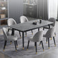 Contemporary Sintered Stone Top Dining Room Set with Rectangle Shape Dining Set for Kitchen Clearhalo 'Dining Room Sets' 'Dining Tables & Seating' 'dining_room_set' 'furn' 'furn_dining_room_set' 'Furniture' 'furniture_dining_room_set' 'Kitchen & Dining Furniture' 'kitchen&dining_furn' 'kitchen' 3369404