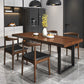 Minimalist Style Solid Wood Dining Room Set with 2 Black Metallic Legs for Kitchen Furniture with 4 Chairs Clearhalo 'Dining Room Sets' 'Dining Tables & Seating' 'dining_room_set' 'furn' 'furn_dining_room_set' 'Furniture' 'furniture_dining_room_set' 'Kitchen & Dining Furniture' 'kitchen&dining_furn' 'kitchen' 3369405